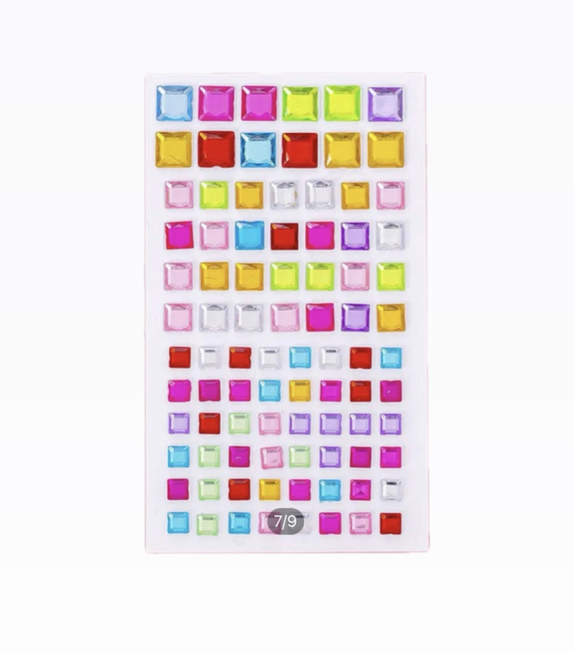 square shaped gems - 1 sheet