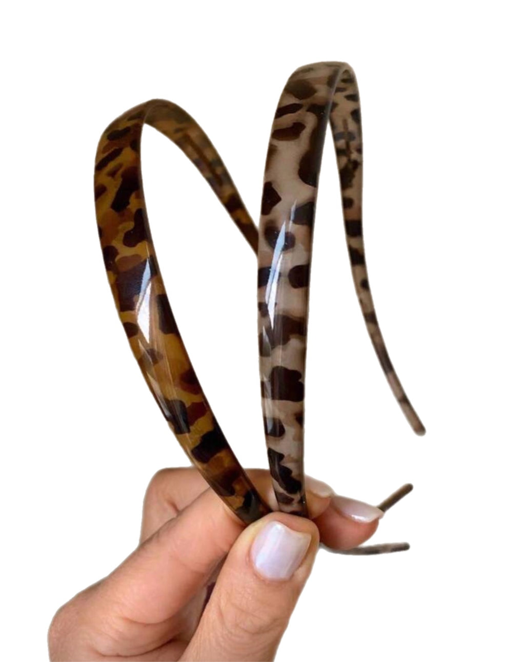 Leopard print curved headbands