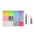12 COLORS BEDAZZLING KIT + 1 GLUE + 1 TWEEZERS AND PEN