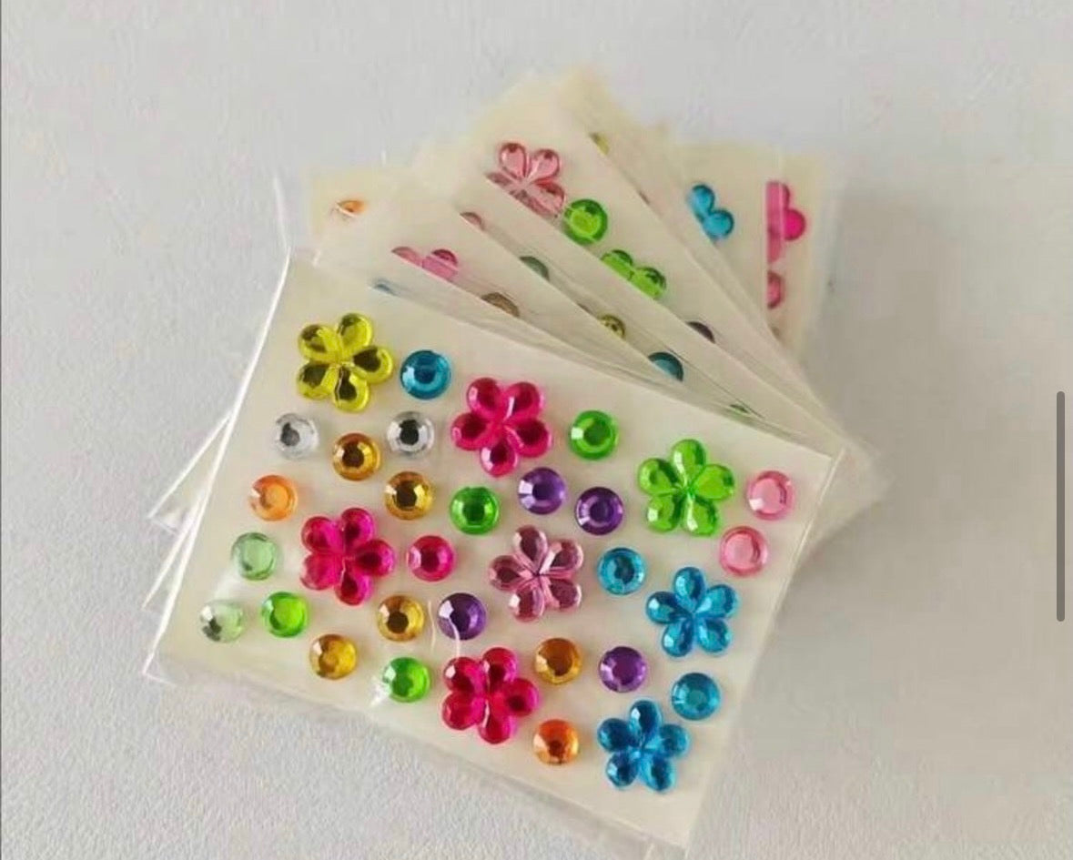 Flower gem stickers - 1 sheet