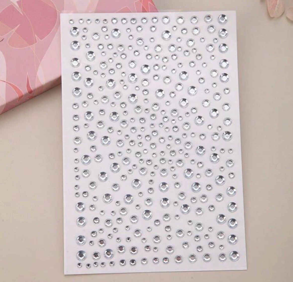 silver gem stickers - 1 sheet