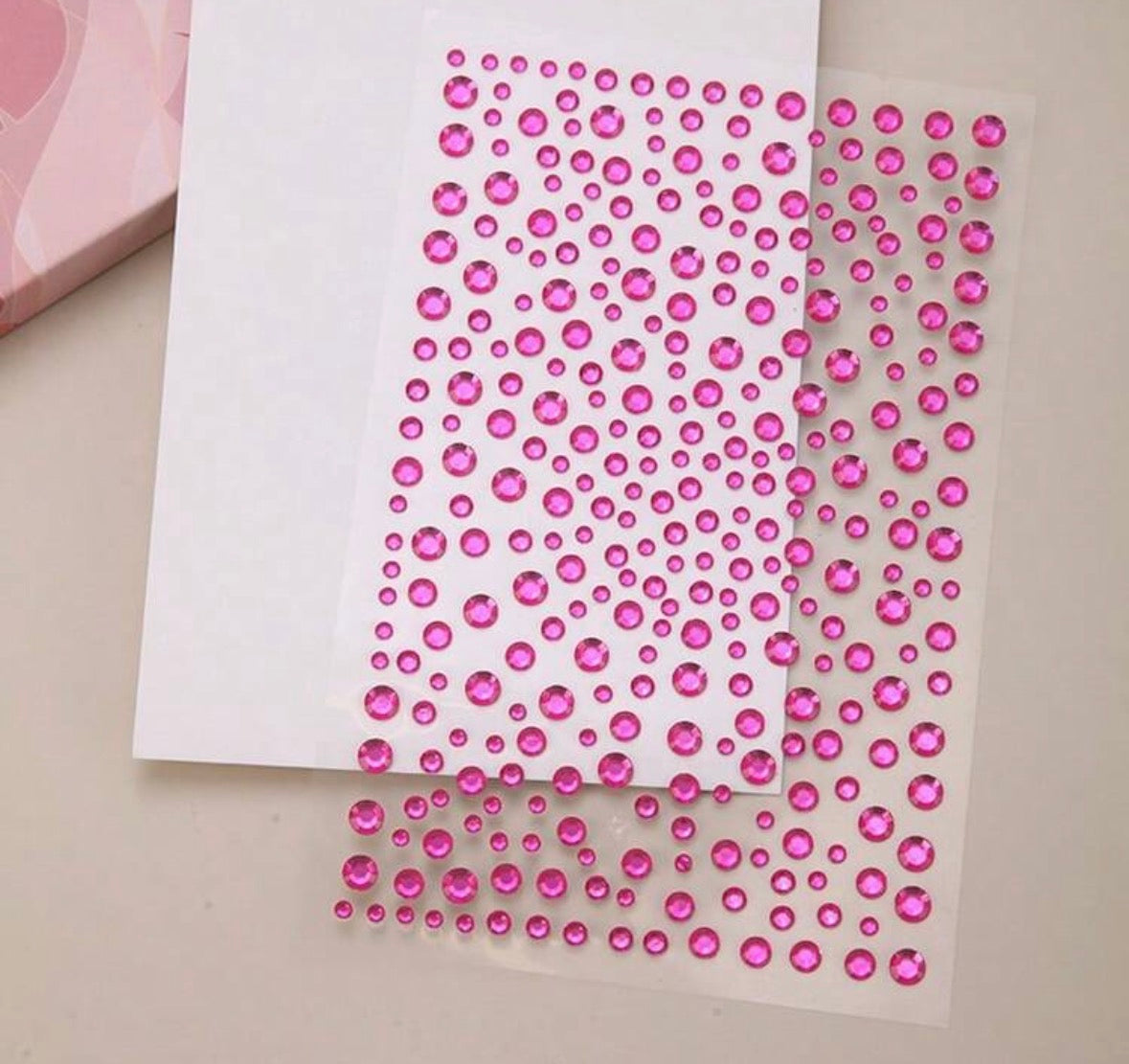 Pink gem stickers - 1 sheet