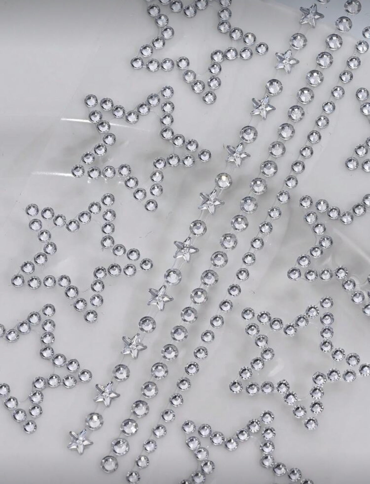 Silver large stars stickers - 1 sheet