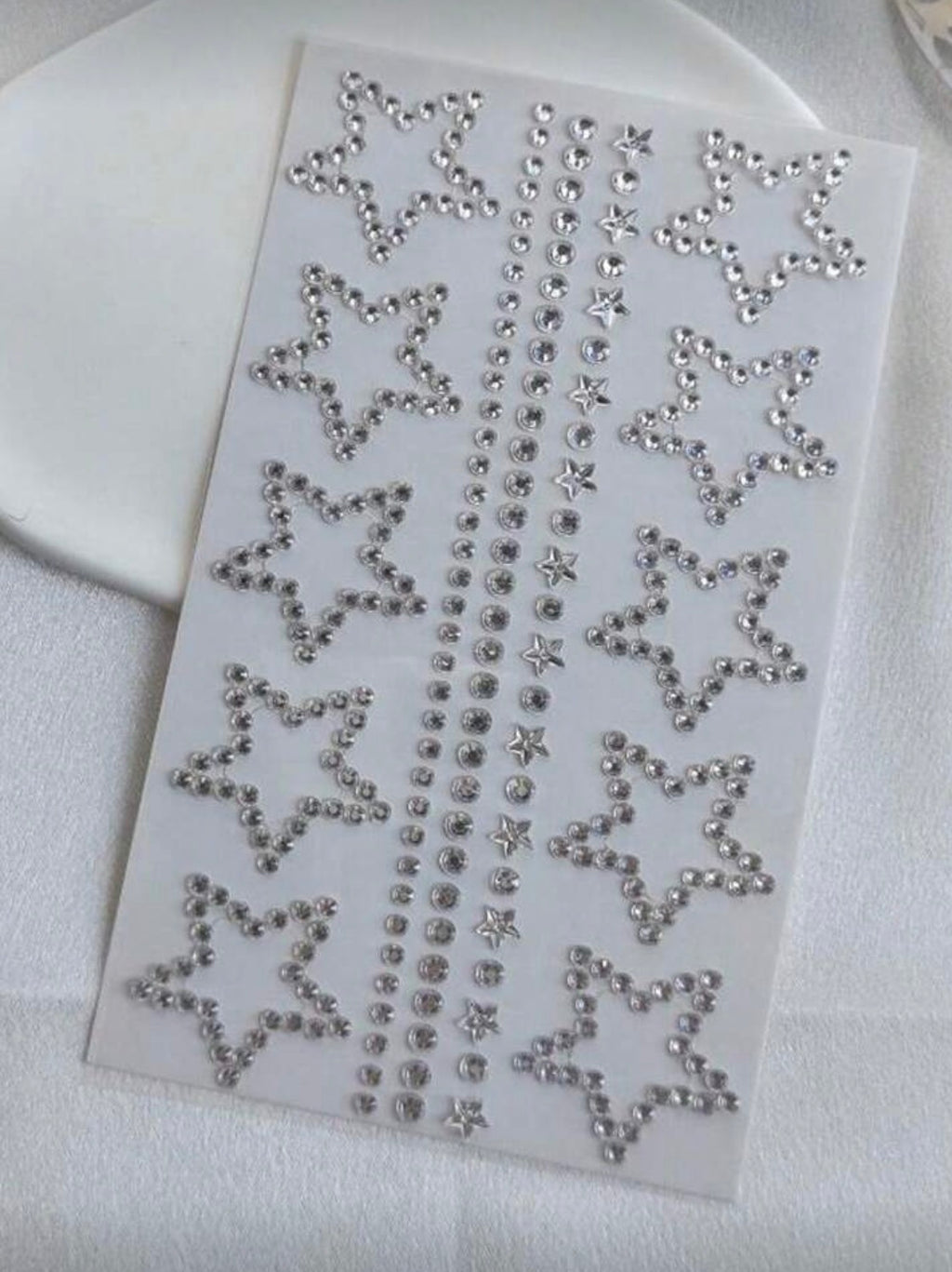 Silver large stars stickers - 1 sheet