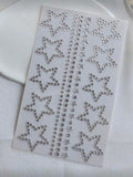 Silver large stars stickers - 1 sheet
