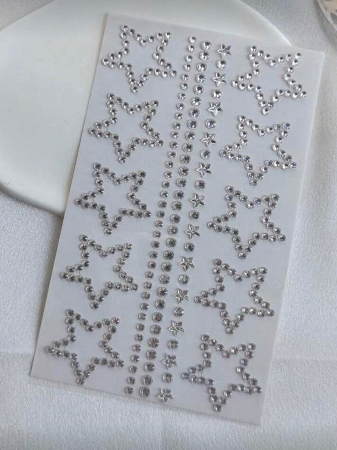 Silver large stars stickers - 1 sheet