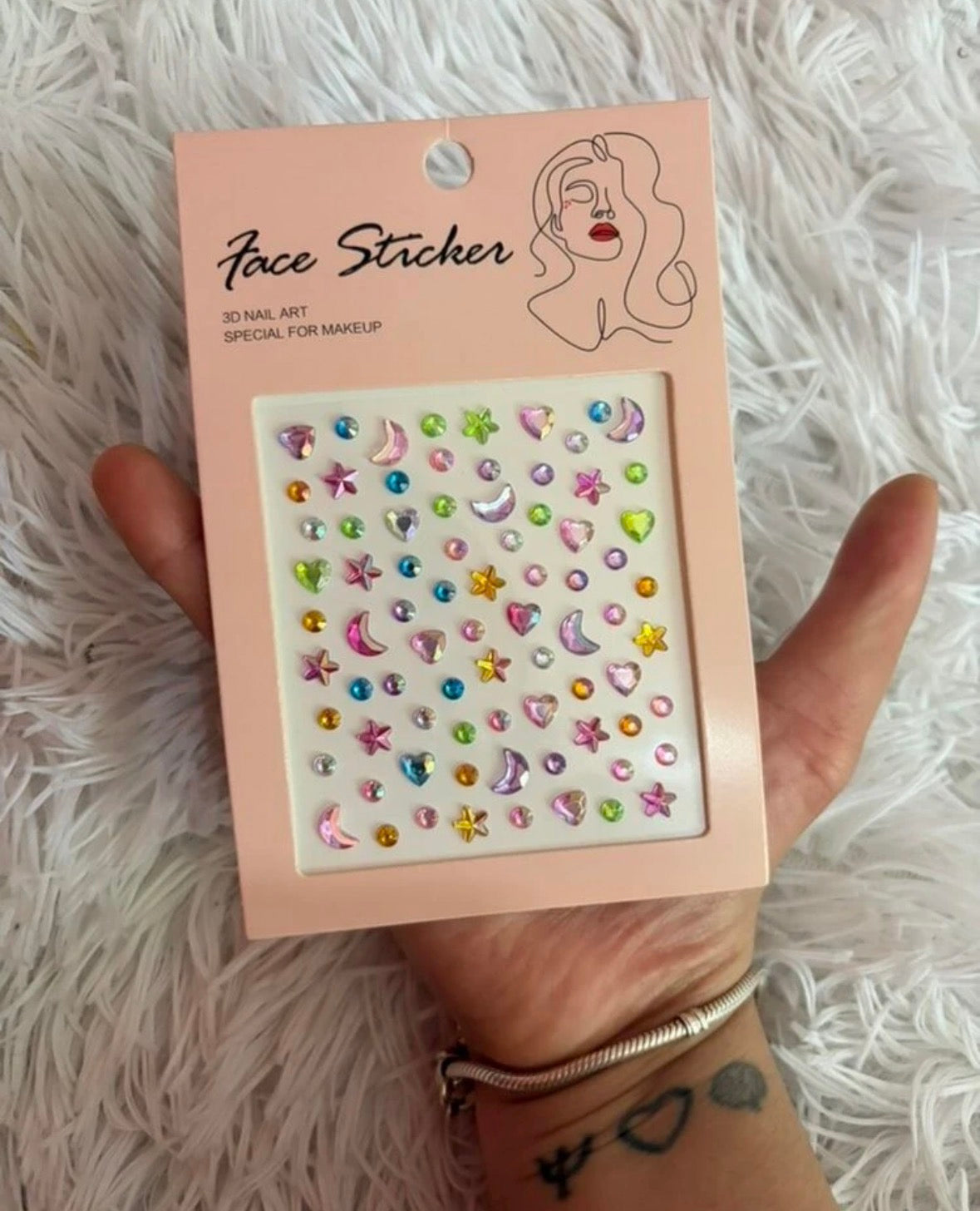 Face and hair sticker gems - 1 sheet