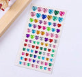 colorful heart shaped gem stickers - 1 sheet