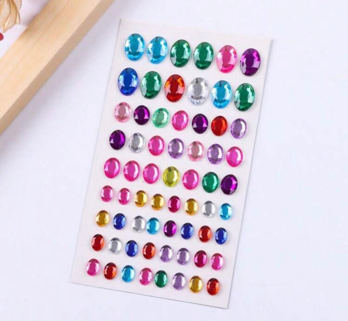 oval shaped gem stickers - 1 sheet