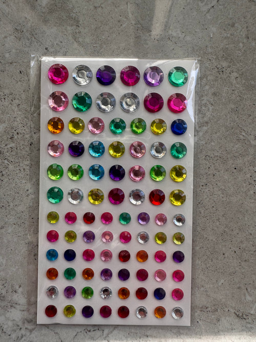 colorful round gem stickers - 1 sheet