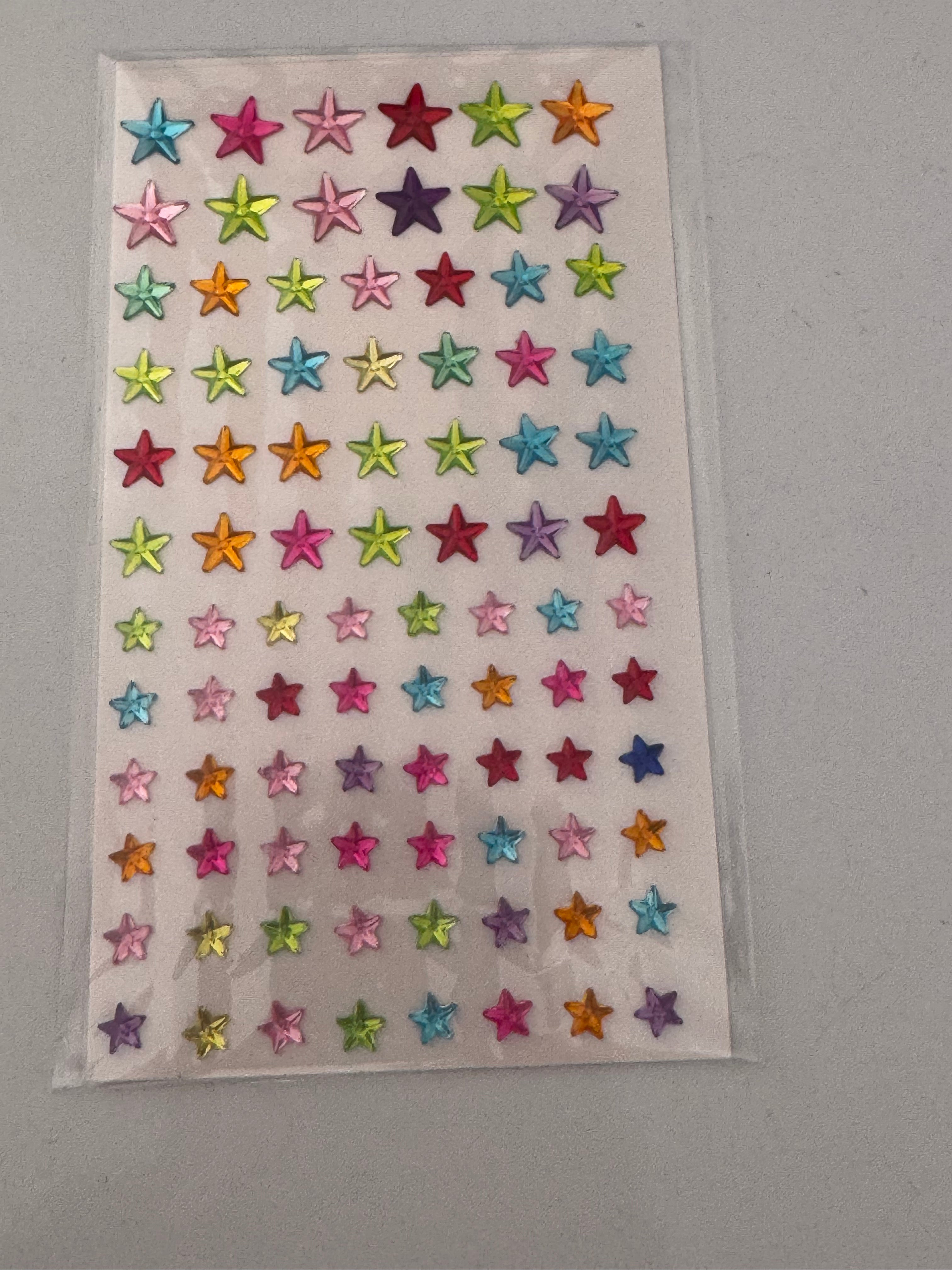 colorful star shaped gem stickers