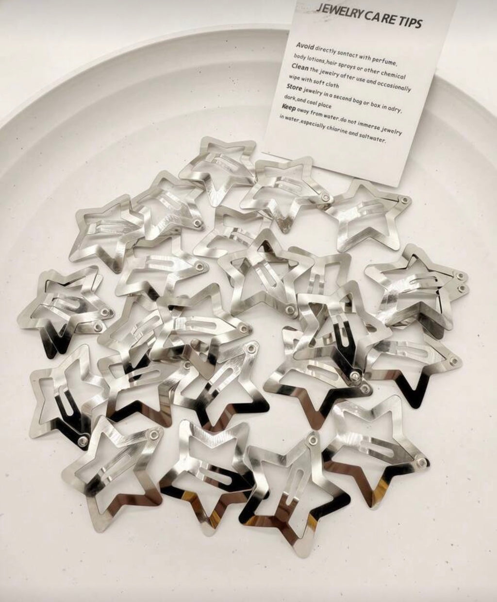 star hairclips - Silver