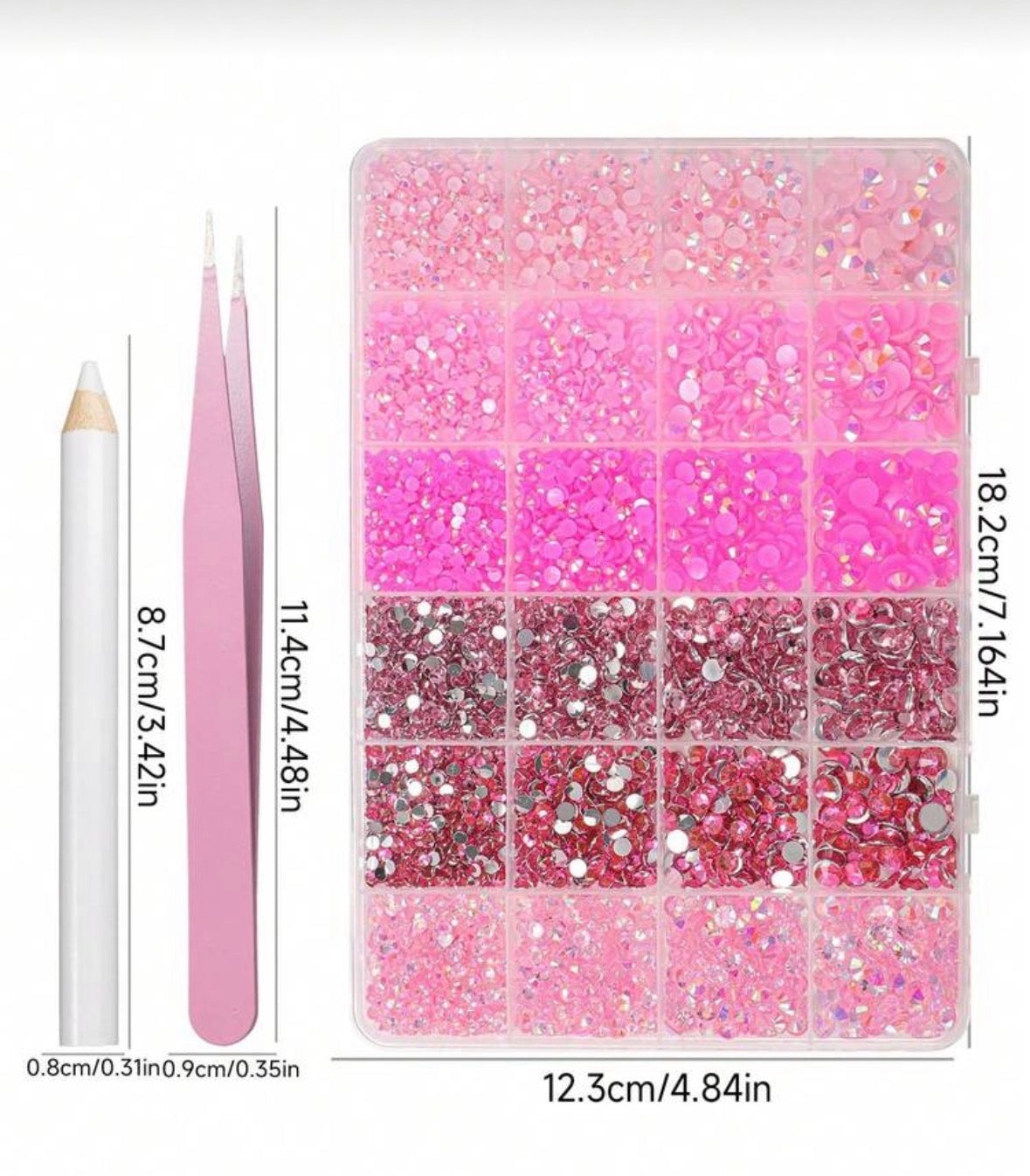 Pink bedazzling kit + 3 glue, tweezers and 1 picker pen
