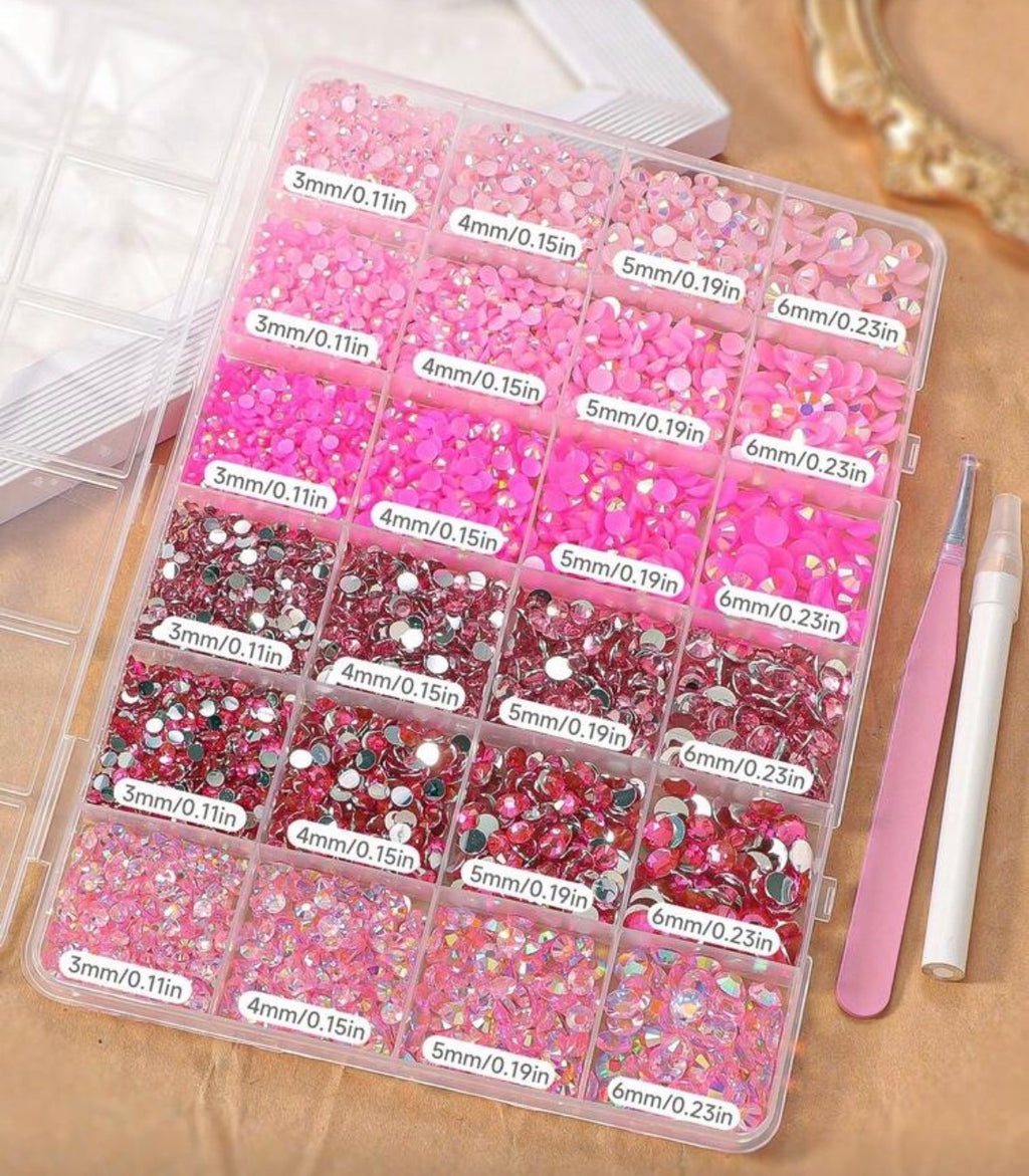 Pink bedazzling kit + 3 glue, tweezers and 1 picker pen