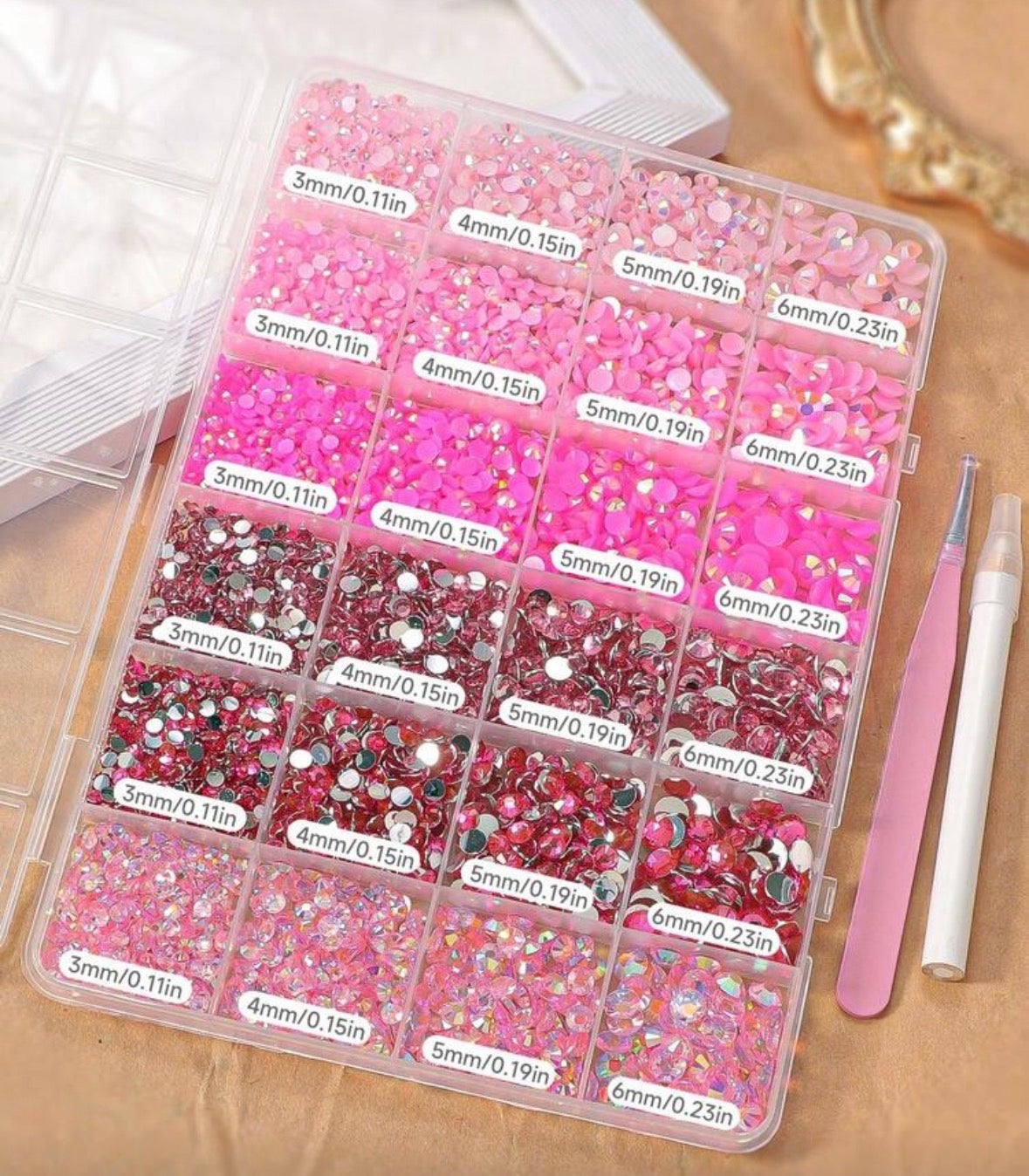 Pink bedazzling kit + 3 glue, tweezers and 1 picker pen