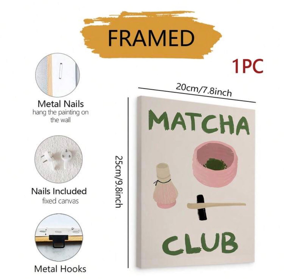Matcha Club - Painting on Canvas to bedazzle