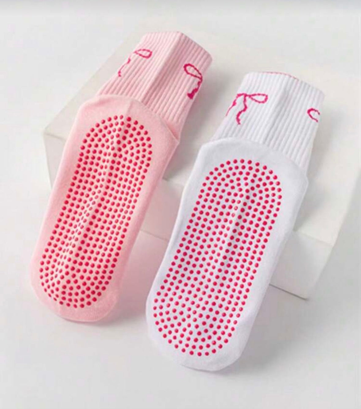 cute bow pilates socks