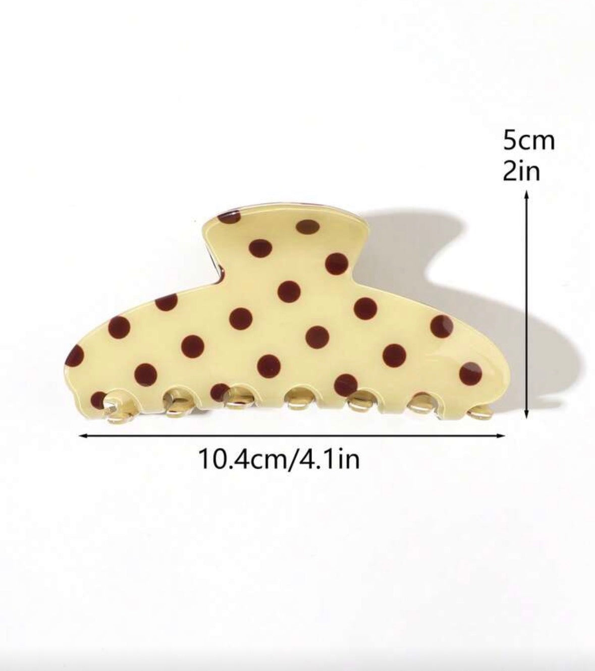 Butter yellow polka dot hairclip