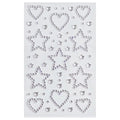 Large Silver Hearts and Stars - 1 sheet