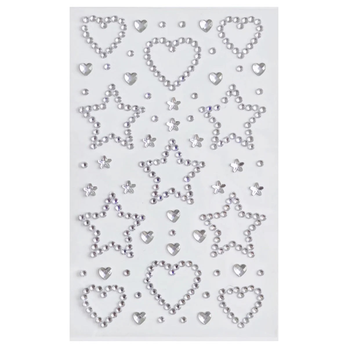 Large Silver Hearts and Stars - 1 sheet
